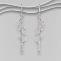 925 Sterling Silver Spiral Twist Drop Earrings