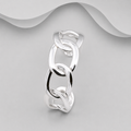 925 Solid Sterling Silver Oval Entwined Links Cuff Bangle — Exclusively Designed & Handcrafted