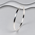 925 Sterling Silver Plain Polished Slave Type Bangle - 2mm