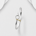 925 Sterling Silver Two Tone Bangle with 18ct Gold Twist Element - Available in: Pink Gold or Yellow Gold