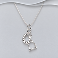 Solid 925 Sterling Silver Horseshoe & Stirrup Pendant with Chain