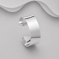 Sold 925 Sterling Silver Plain Polished Cuff Style Bangle - Available in Two Widths