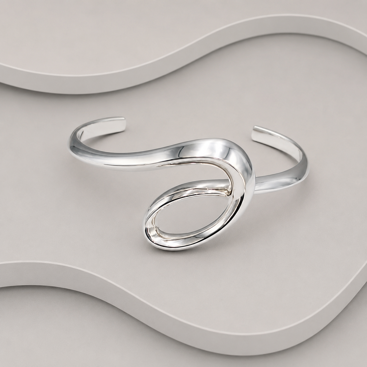 Artisan Twist Sterling Silver Bangle — Handcrafted Exclusive