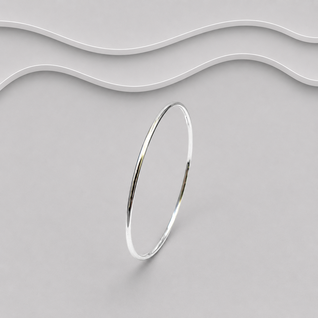 Plain Solid 925 Sterling Silver Round Bangle 5mm — Stackable Elegance