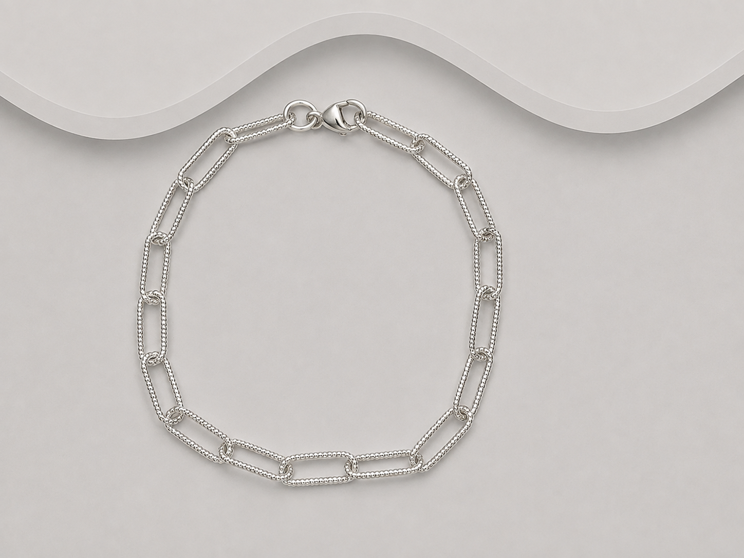 Textured Paperclip Chain Bracelet | 925 Sterling Silver - Effortless Elegance, Link by Link