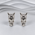 Solid 925 Sterling Silver Horse Head Stud Earrings