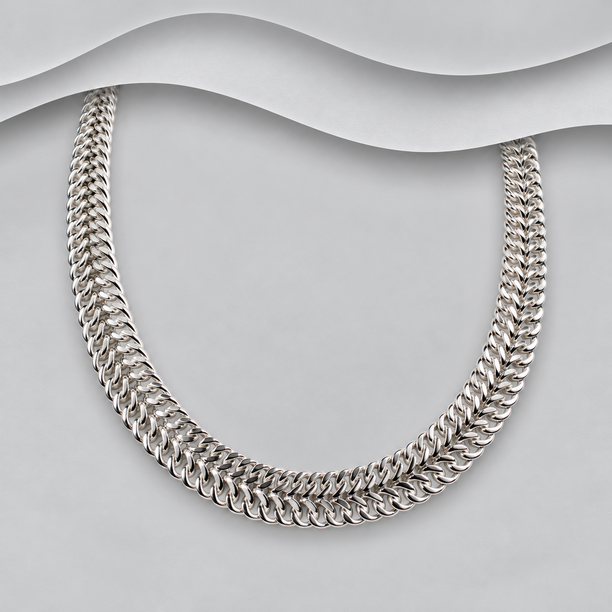 Solid Hand Crafted 925 Sterling Silver Weave Type Design Necklace