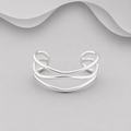 Solid 925 Sterling Silver Hand Crafted Exclusive Cuff Bangle - Triple Wavy Exquisite Design