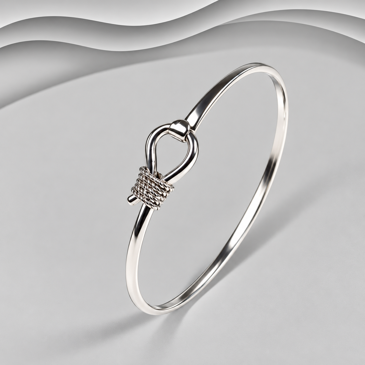 Solid 925 Sterling Silver Wrapped Loop Bangle: Distinctive by Design