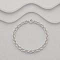 925 Sterling Silver Oval Light Hammered Link Belcher Chain Bracelet