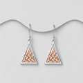 925 Sterling Silver Two Tone Drop Earrings With Exquisite 18ct Pink gold Celtic Design Centre