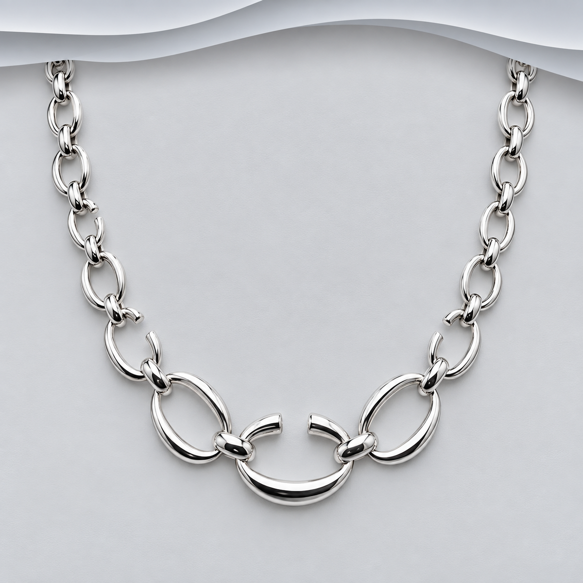 Handcrafted 925 Sterling Silver Cartier-Inspired Link Necklace