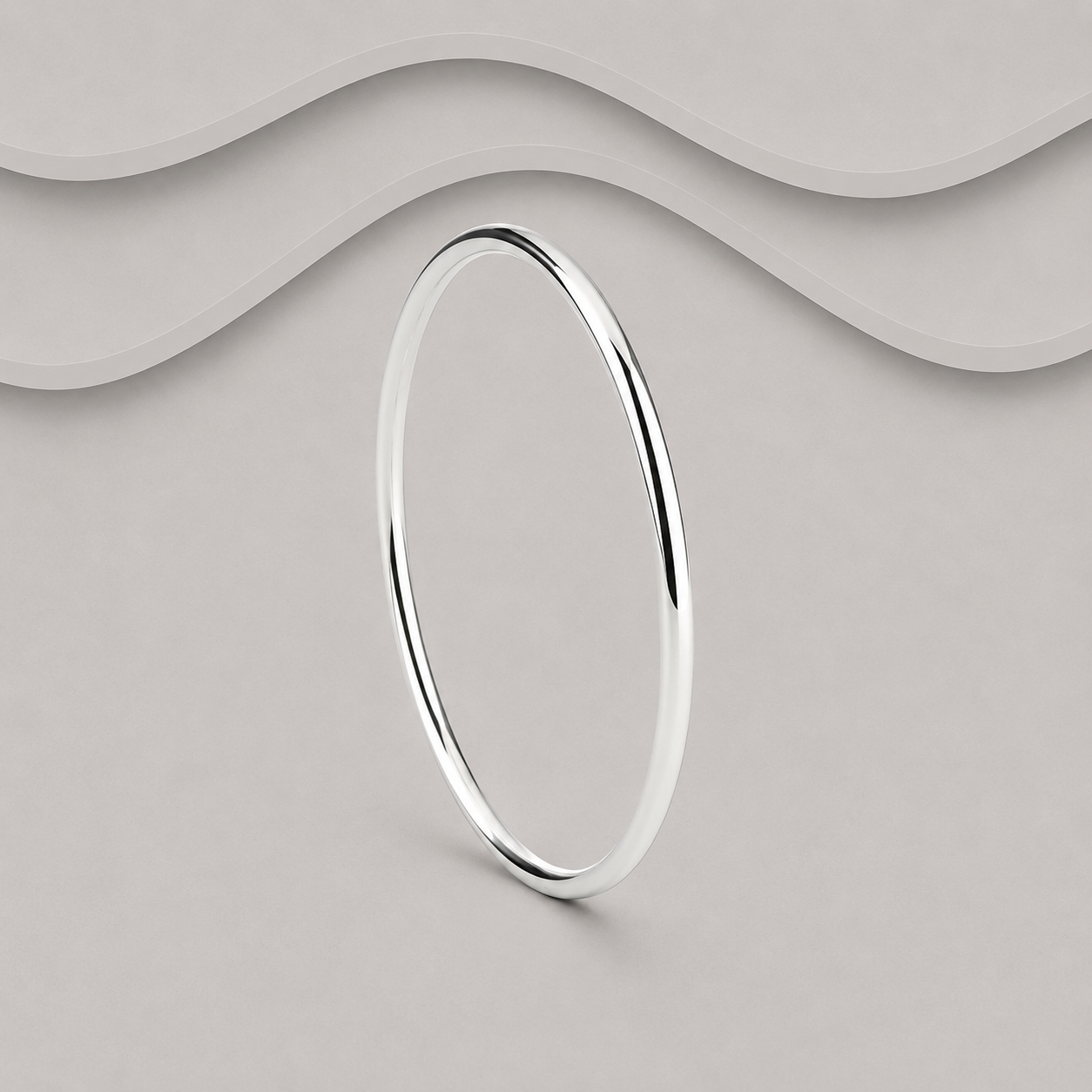 Sterling Silver Round Slave Bangle | 3mm | 70mm Diameter