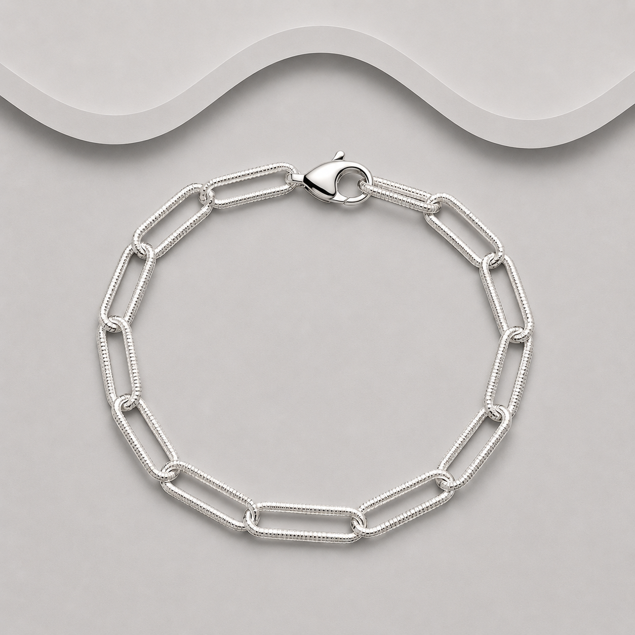 Textured Paperclip Chain Bracelet | 925 Sterling Silver - Effortless Elegance, Link by Link