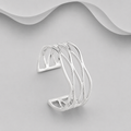 925 Solid Sterling Silver Open Lattice Cuff Bangle — Exclusive Handcrafted Design