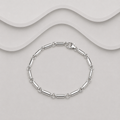 Solid 925 Sterling Silver Hand Crafted Barrel Link Bracelet