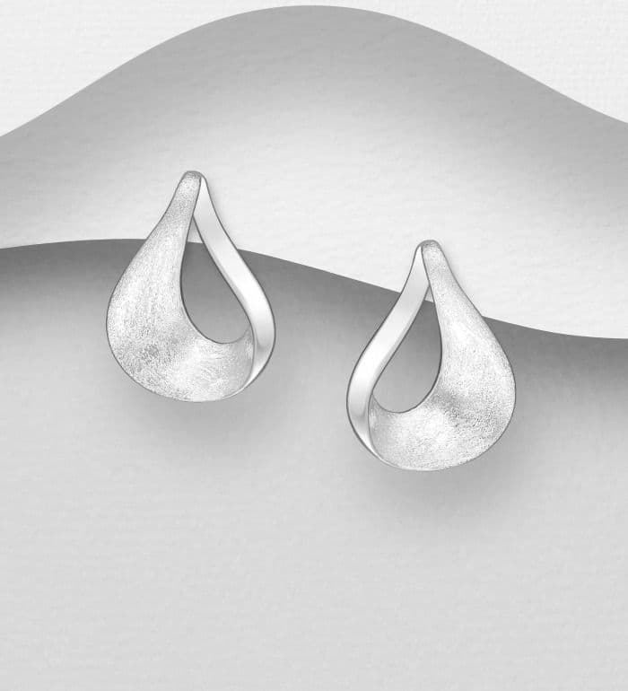 Elegant 925 Sterling Silver Handcrafted Twist Matte Stud Earrings  Modern Style with Artisan Ch