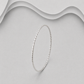 925 Sterling Silver Fine Twisted Slave Bangle 1mm Width