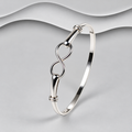 925 Sterling Silver Infinity Bangle - Very Safe Clasp