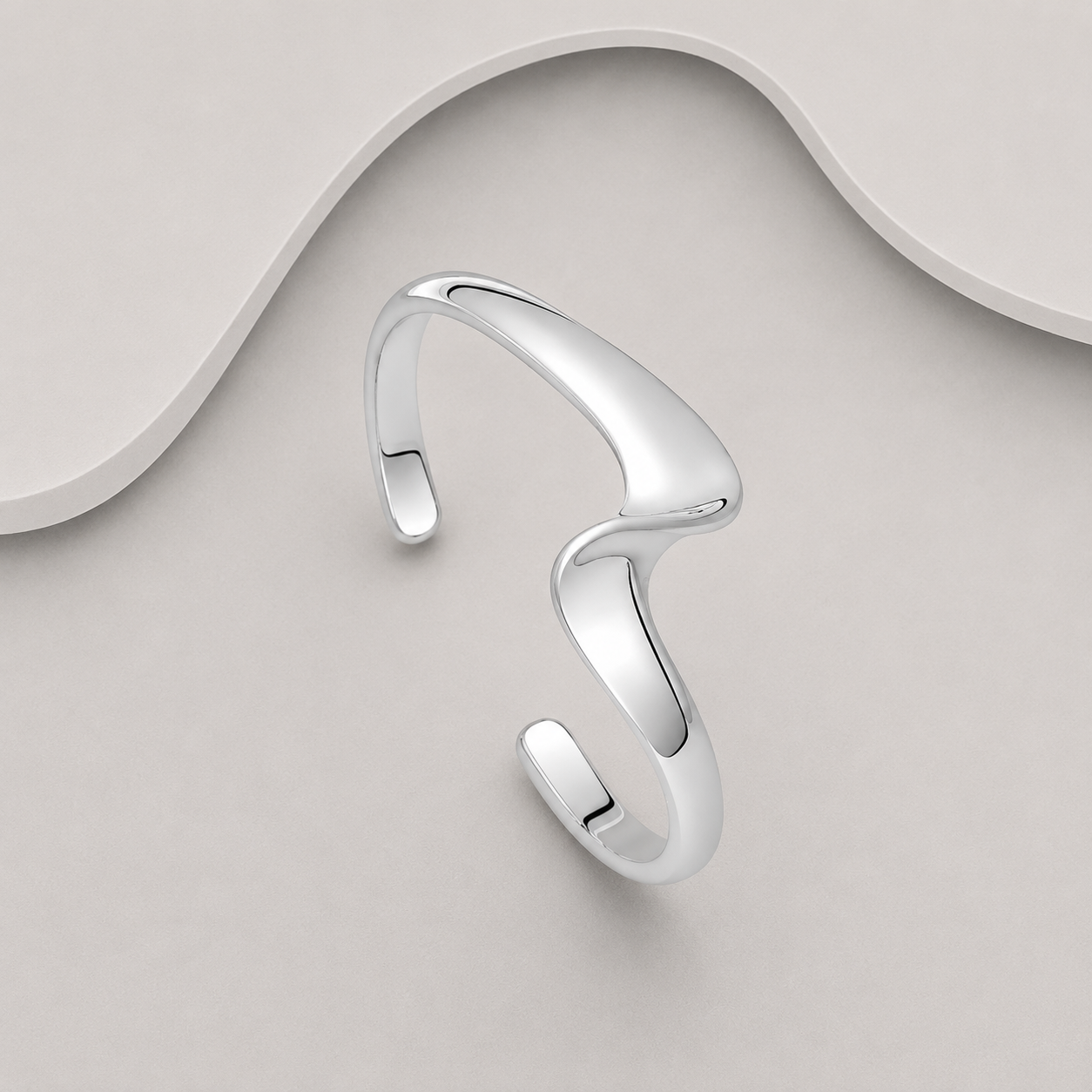 Single Twist Sterling Silver Cuff Bangle — Contemporary Exclusive