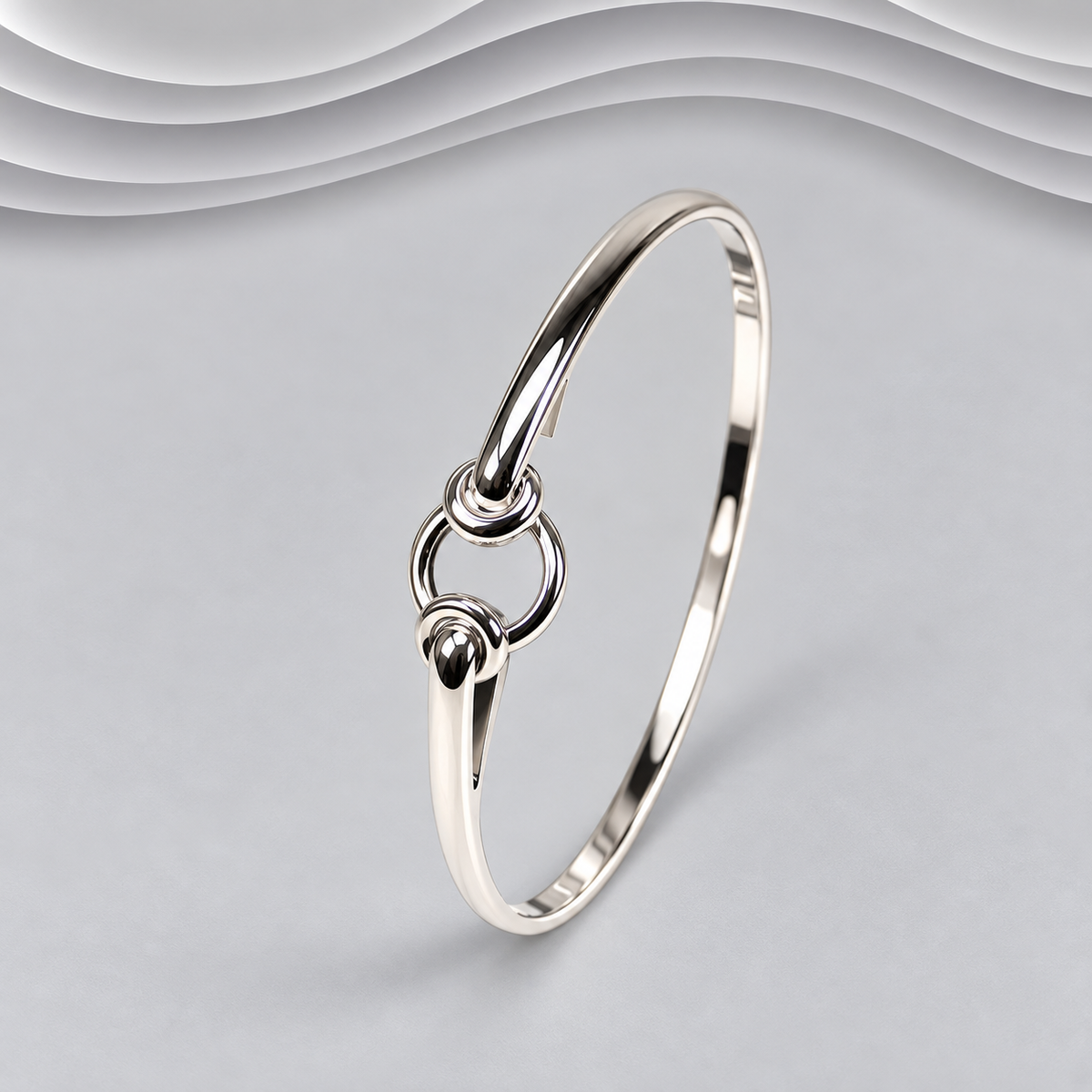 Solid 925 Sterling Silver Hand-Crafted Designer Bangle