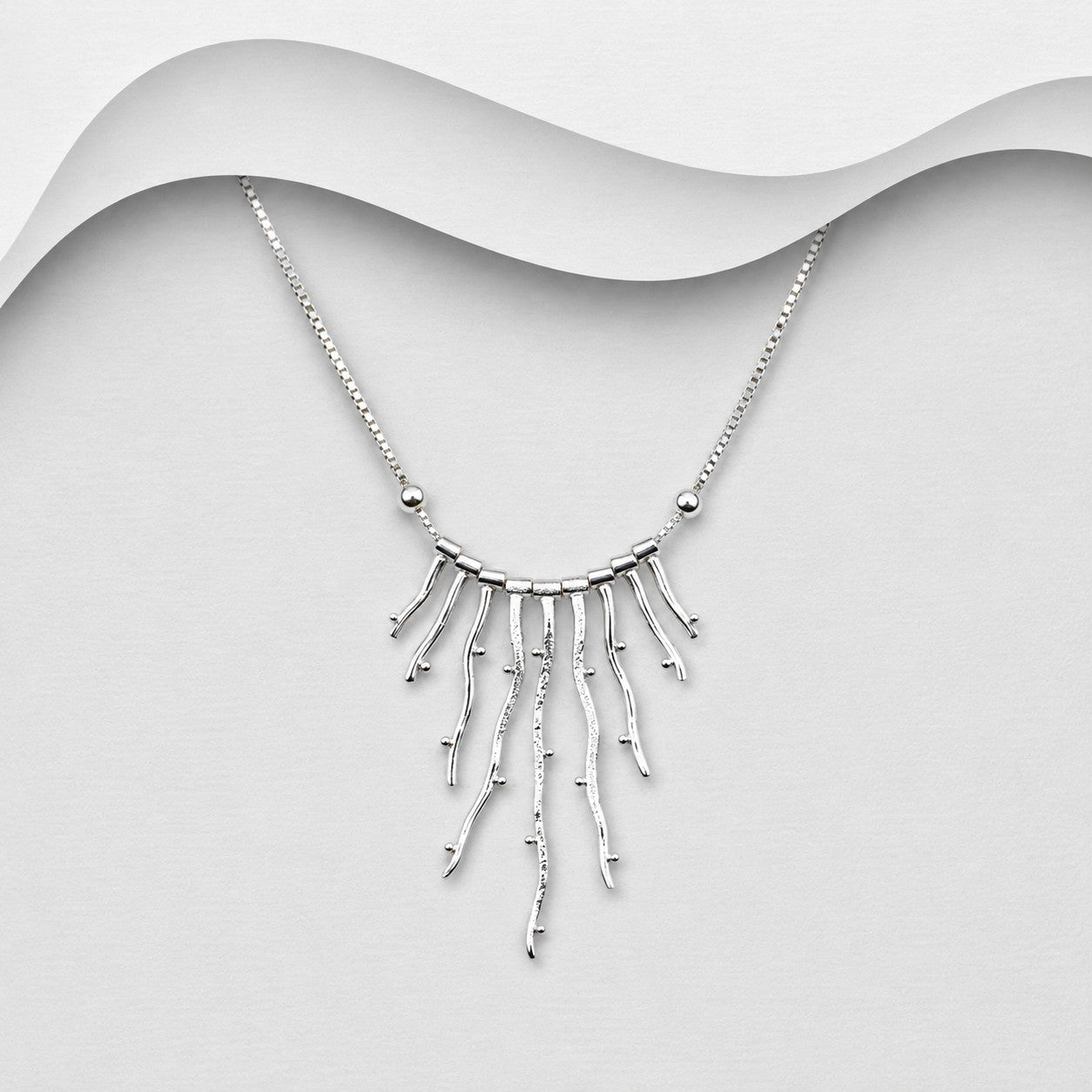 Exclusive 925 Sterling Silver Fringe Necklace