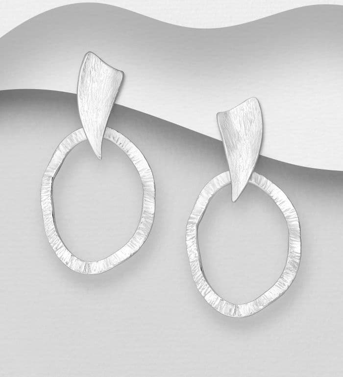 Hand Crafted 925 Sterling Silver Wavy Textured Stud Earrings  Artistic, Elegant & Uniquely Stylish