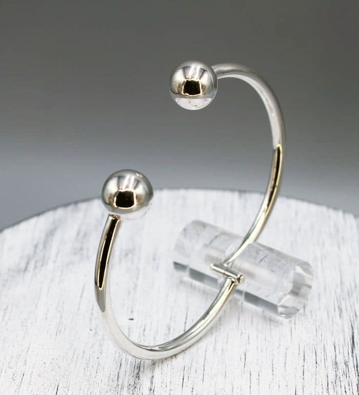 Hand Crafted Bangle: 925 Solid Sterling Silver Designer inspired. Very unique design