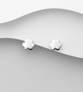 Handcrafted 925 Sterling Silver Clover Stud Earrings  Timeless Elegance & Lucky Char