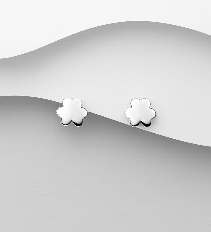 Handcrafted 925 Sterling Silver Clover Stud Earrings  Timeless Elegance & Lucky Char