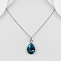 925 Sterling Silver Teardrop Pendant Set with Abalone Shell on signature grey background