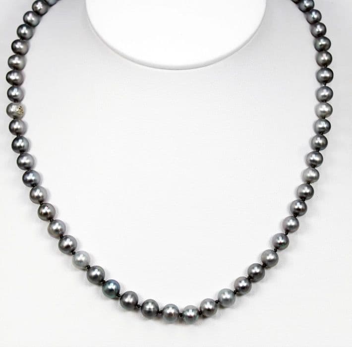Single Strand of 6mm Cultured Grey Tahitian Pearls  Adjustable 16"20" Timeless Luxury