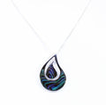 Skilfully Hand-Crafted Designer Inspired Abalone Shell Pendant & Chain in 925 Sterling Silver
