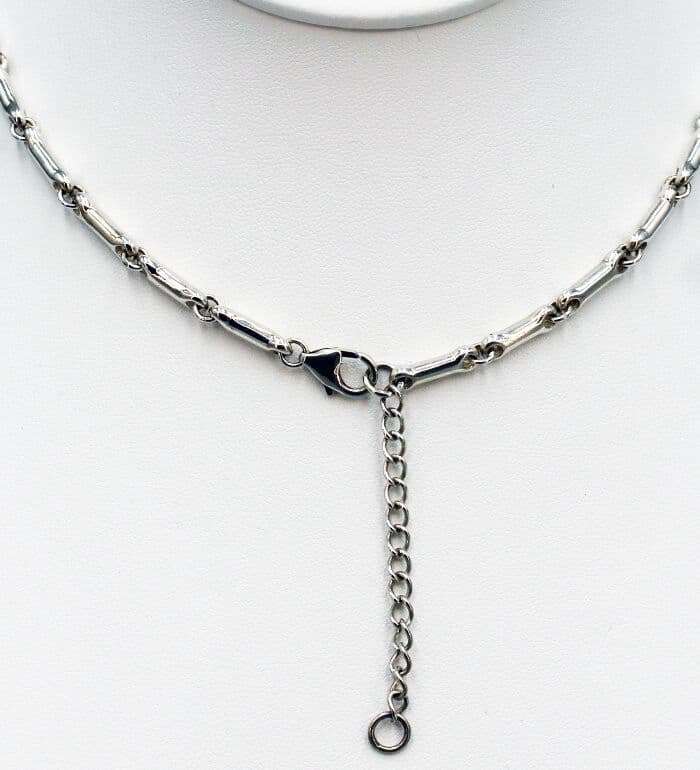 Solid 925 Sterling Silver Hand Crafted Oblong Link Necklace. Exclusive Design