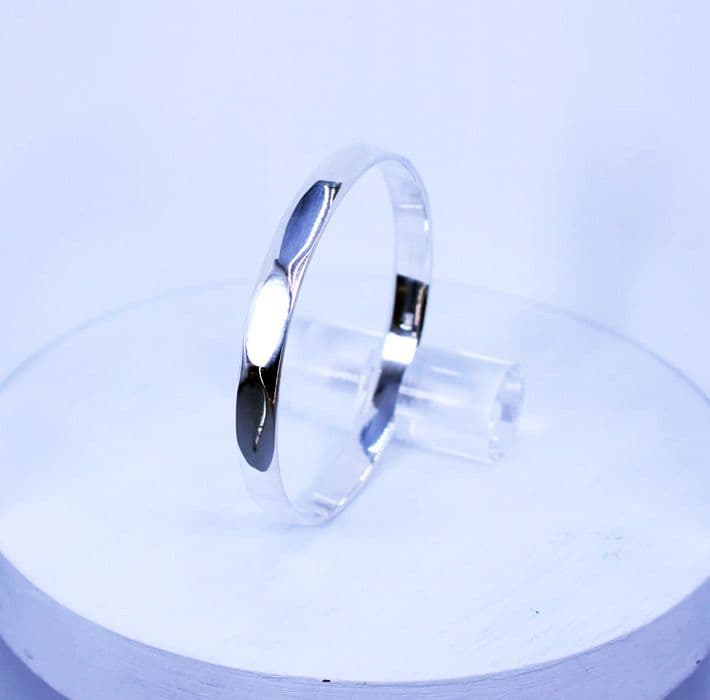 Solid 925 Sterling Silver Round Polished Bangle  Exclusive Design & Timeless Shine