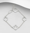 Solid 925 Sterling Silver Van Cleef Inspired Linked Bracelet - Exclusive