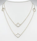 Solid 925 Sterling Silver Van Cleef Inspired Linked Necklace- Longer Length Available