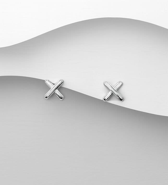 Solid Handcrafted 925 Sterling Silver Cross Stud Earrings  Shine Bright Every Day