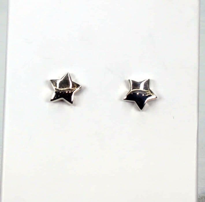 Solid Handcrafted 925 Sterling Silver Star Stud Earrings  Shine Bright Every Day
