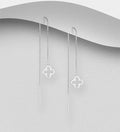 Stunning 925 Sterling Silver Clover Threader Earrings