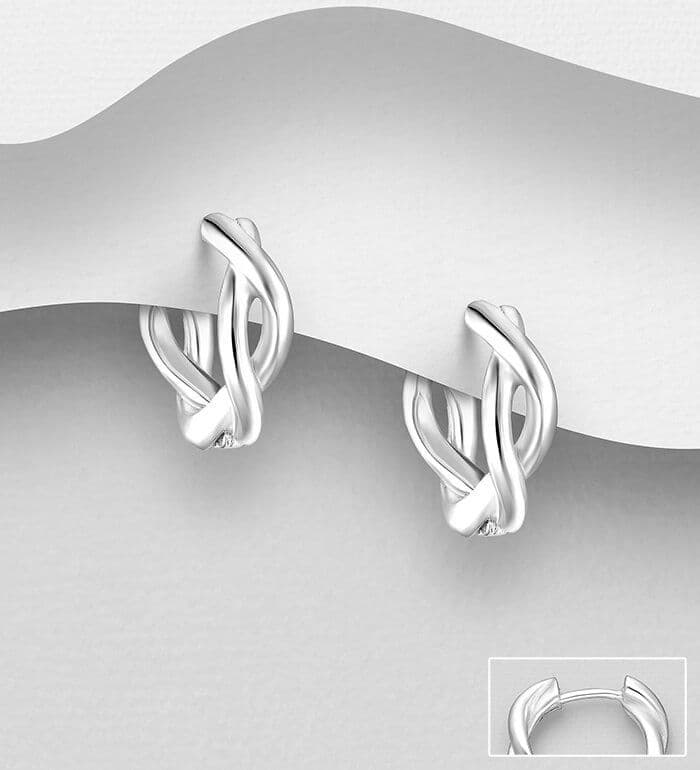 Stunning Solid 925 Sterling Silver Skilfully Hand Crafted Hoop Earrings