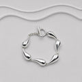 925 Sterling Silver Tear Drop Bracelet – Exclusive Design with T-Bar Clasp