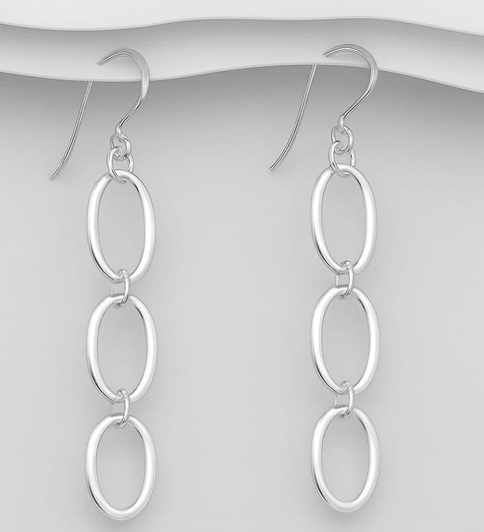 Three Ovals that dance with every step.  Beautifully elevated-  925 Sterling Silver